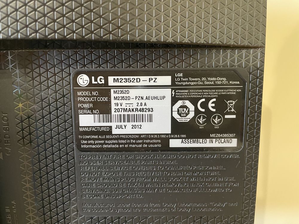 TV/Monitor LG M2352D-PZ