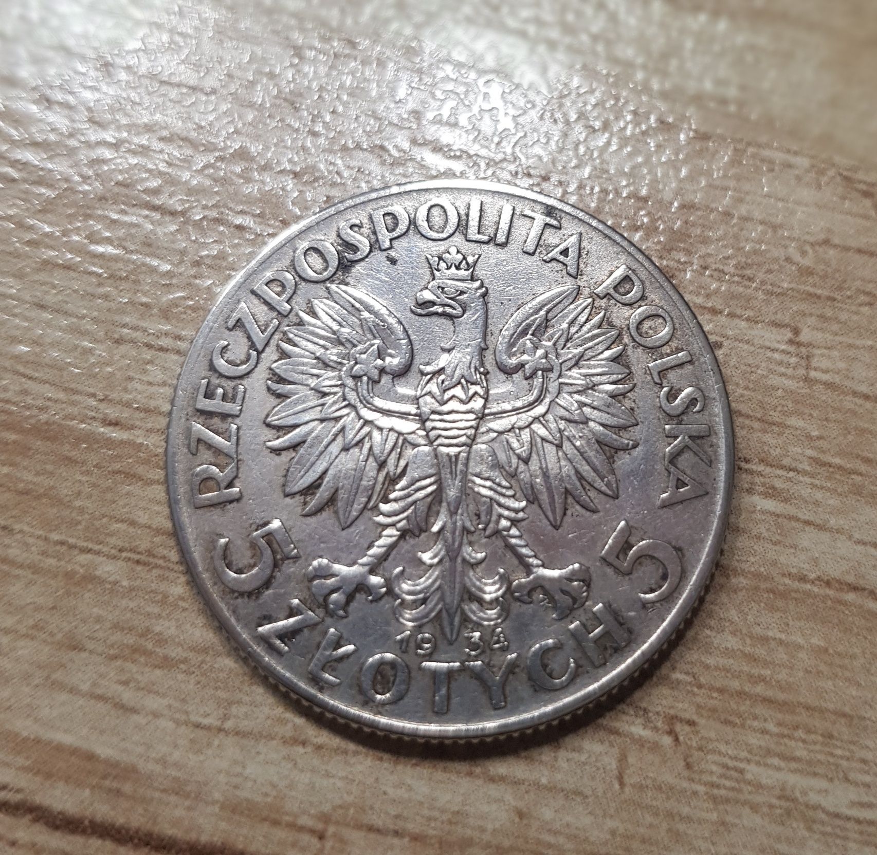 Moneta 5 złotych 1934 GŁOWA KOBIETY srebro