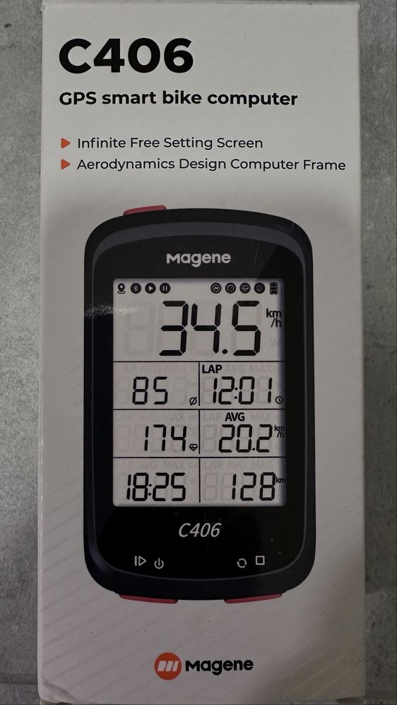 Komputer GPS Licznik rowerowy Magane C406 + czujniki