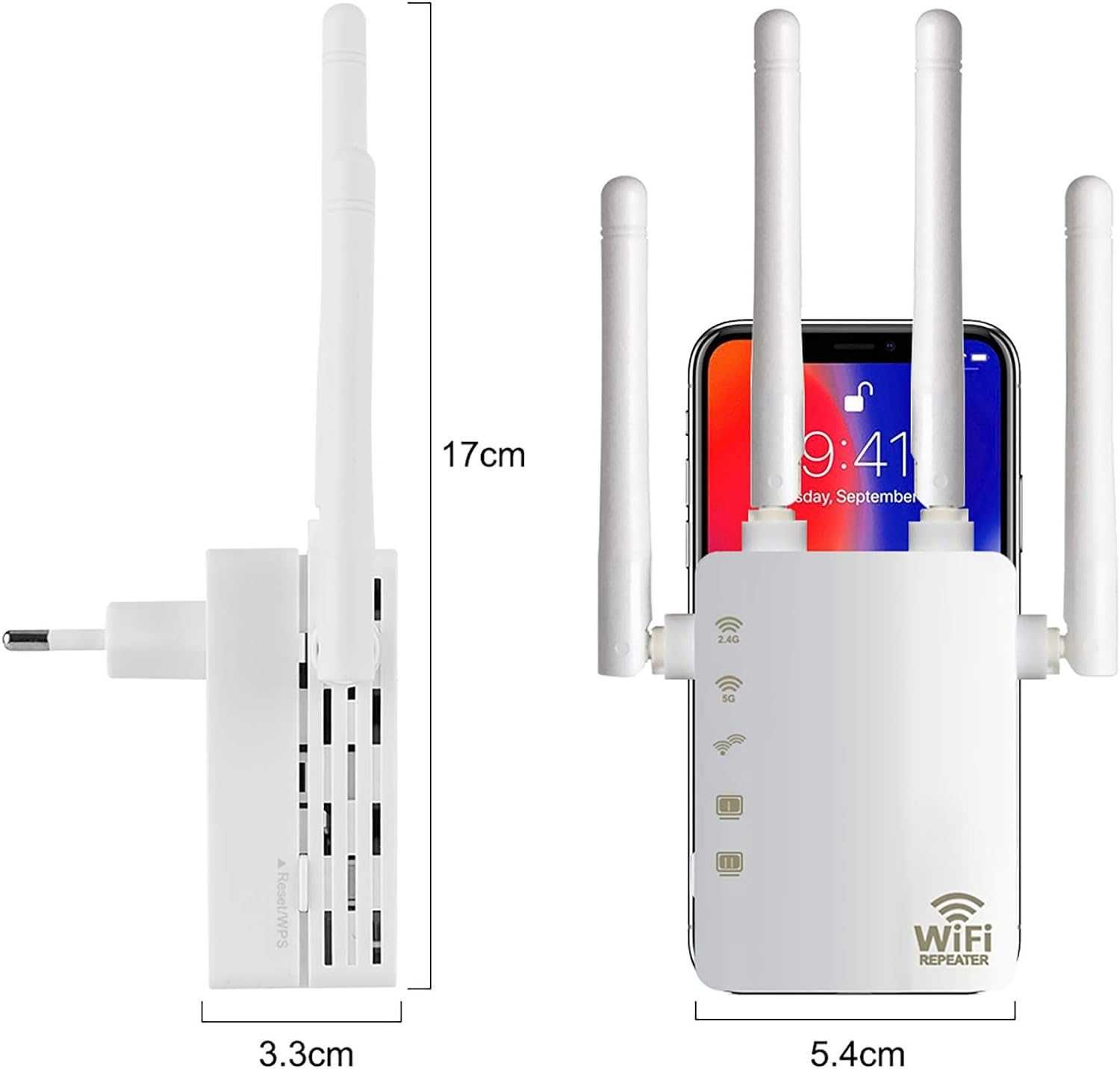 Wzmacniacz sygnału Wi-Fi WLAN AC1200 DUAL BAND 2.4G 5G 1200Mpbs