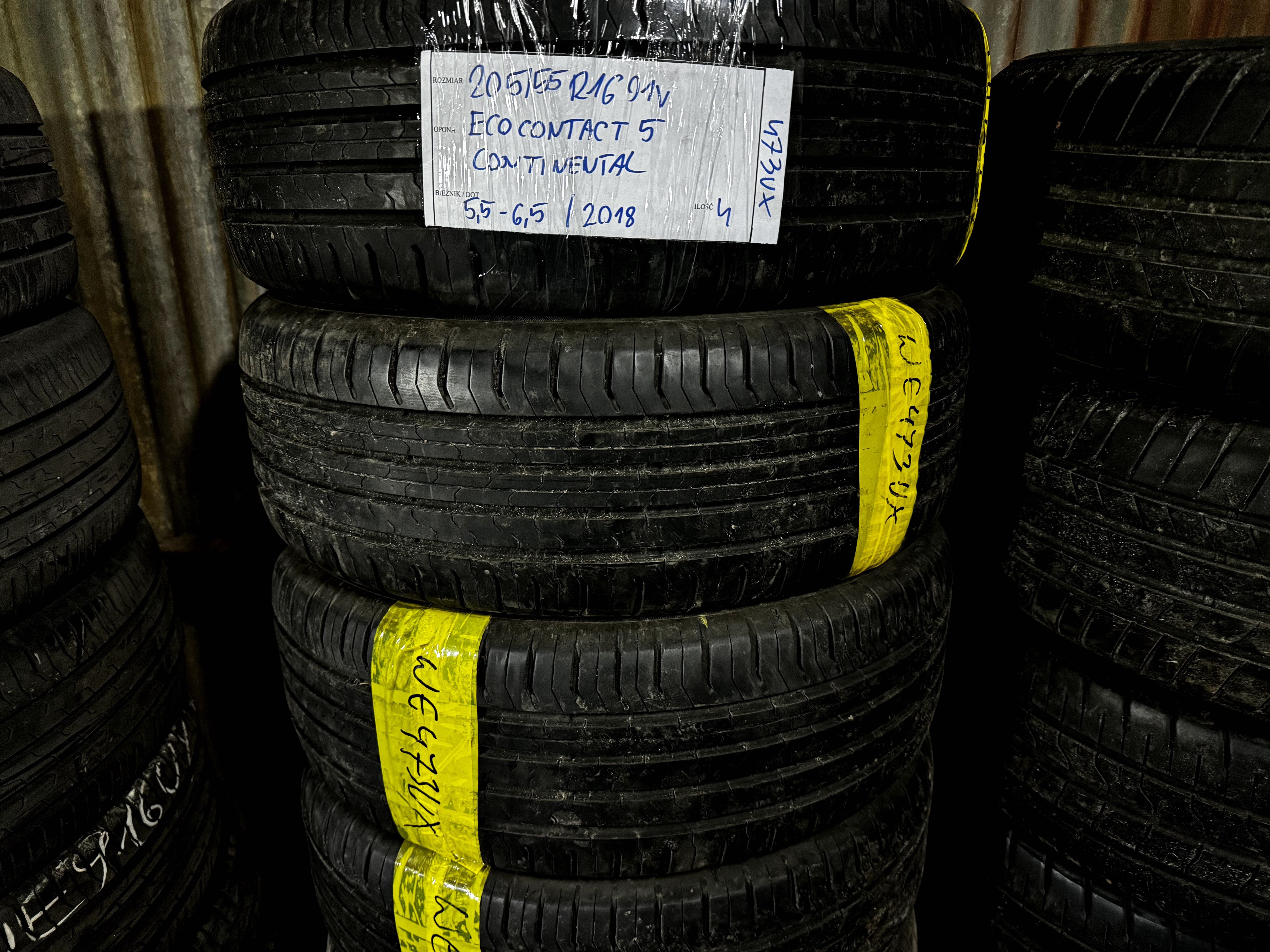 4x 205/55R16 Continental EcoContact5 / 5,5 - 6,5mm
