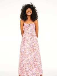 h&m różowa sukienka drobny kwiatowy wzór bawełna S 36/38 nowa