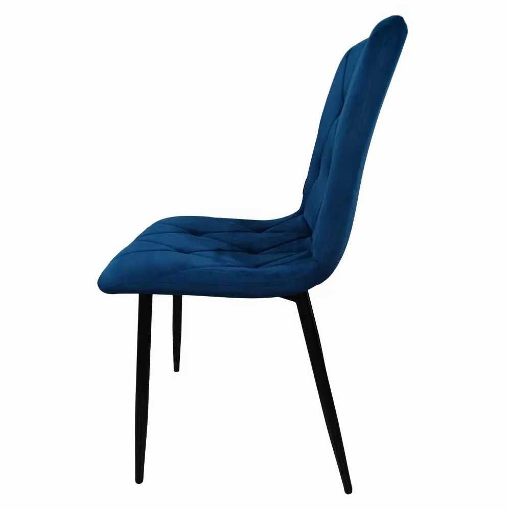 Кресло велюр кухонное обеденное Orlando синее/Стул для кухни/Стілець
