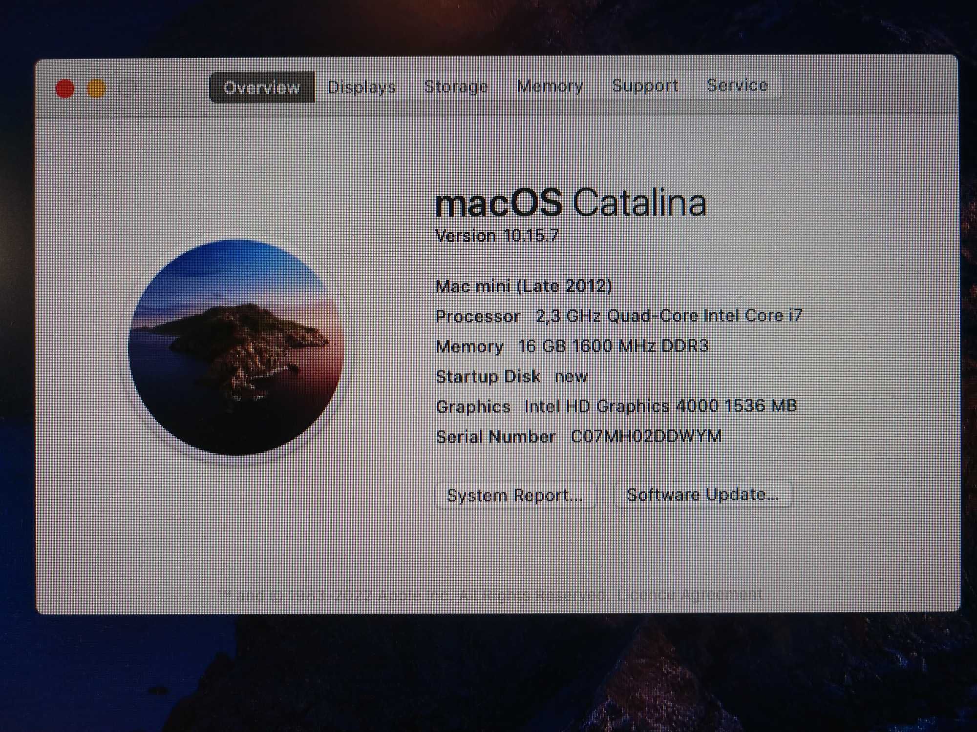 Apple MacMini i7 16Gb/ SSD 250gb/ HDD 1Tb Catalina