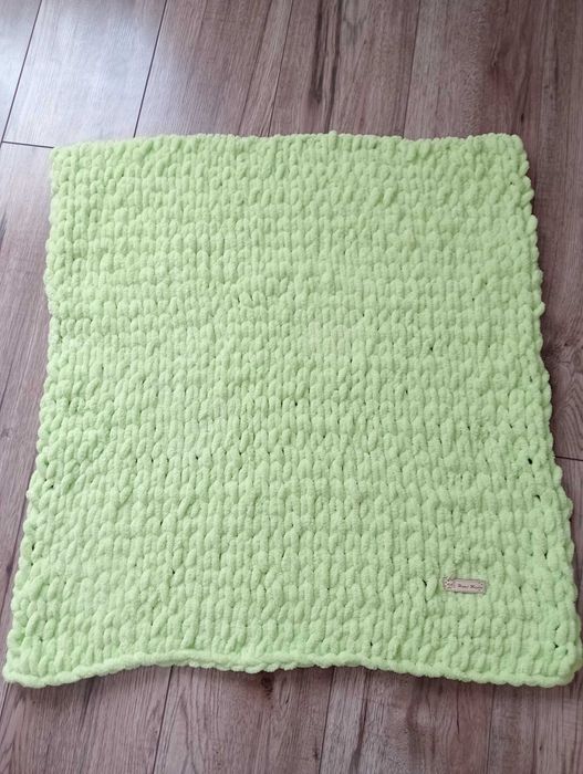 Kocyk dziecięcy ręcznie robiony seledynowy