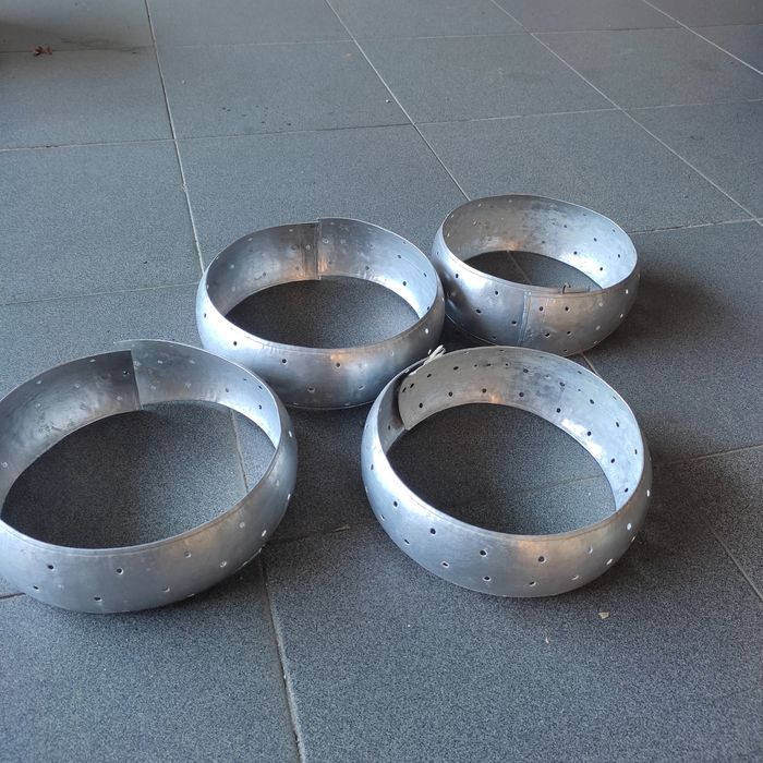 Aros em alumínio para produção artesanal de queijo