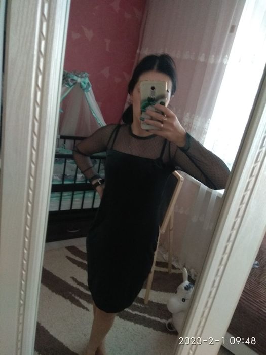 Темно-зелене велюрове плаття Розмір 42