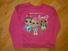 różowa bluza cekiny z bajki laleczki LOL firmy Primark na 116-122cm