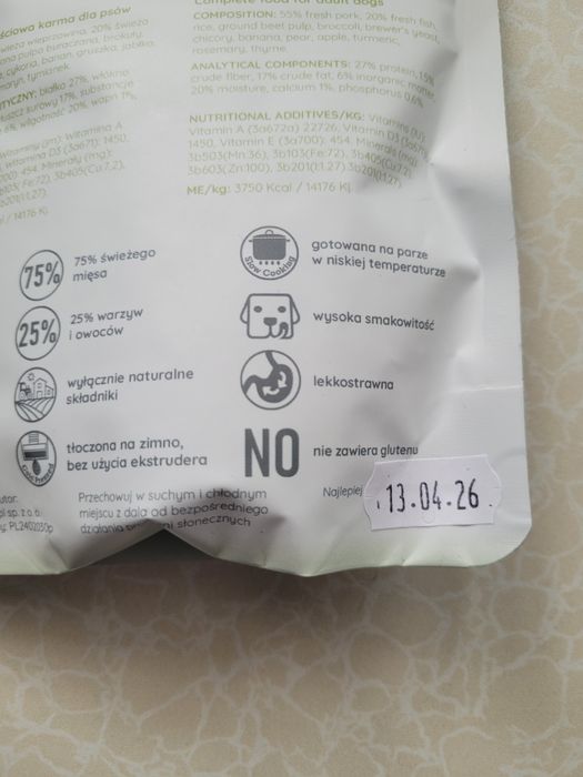 Karma dla psa Arquivet Fresh wieprzowina 100g