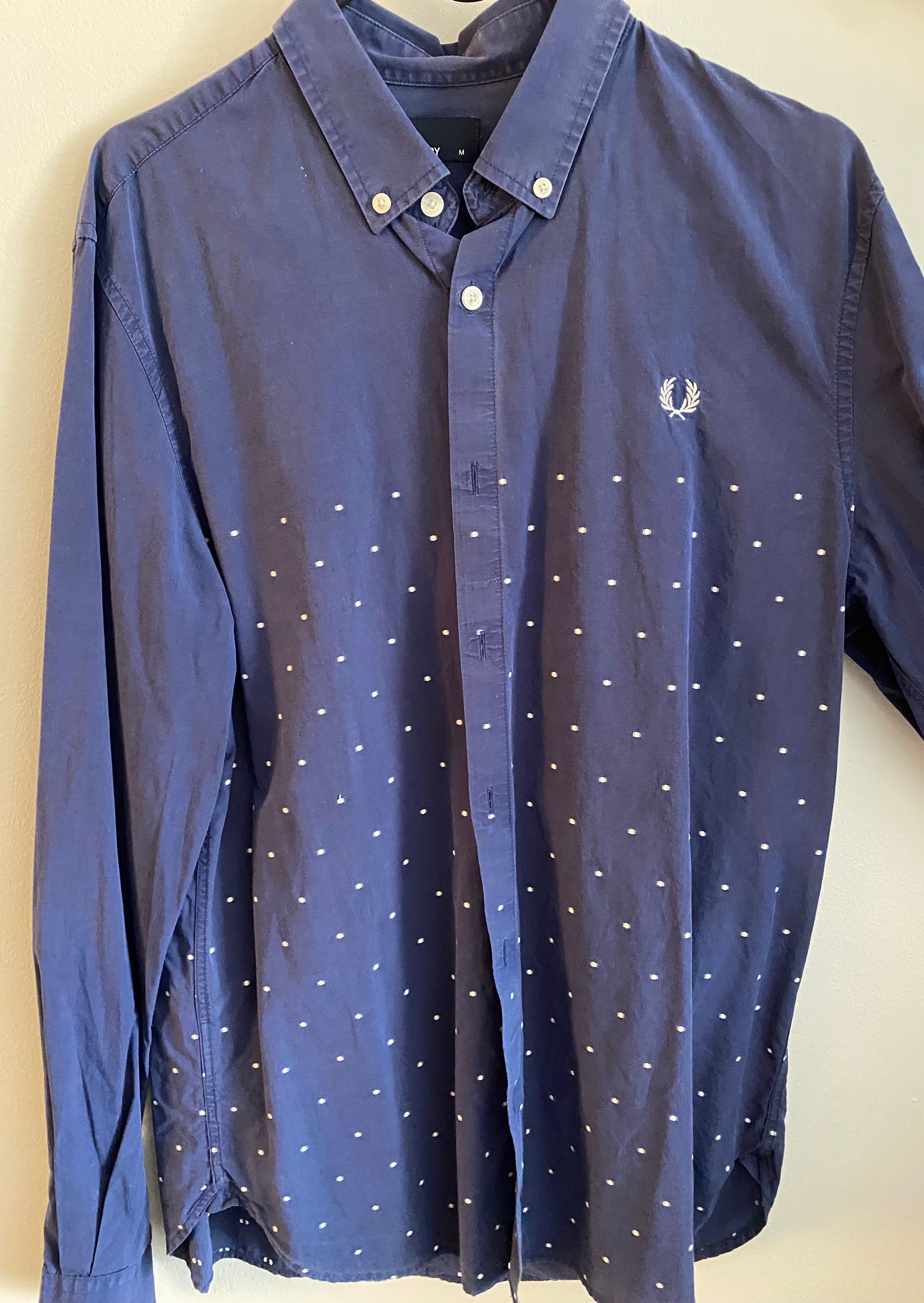 Camisa Fred Perry - azul escuro/branco