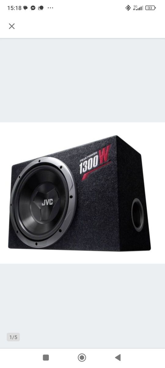 Subwoofer samochodowy JVC CS-BW120 150 W