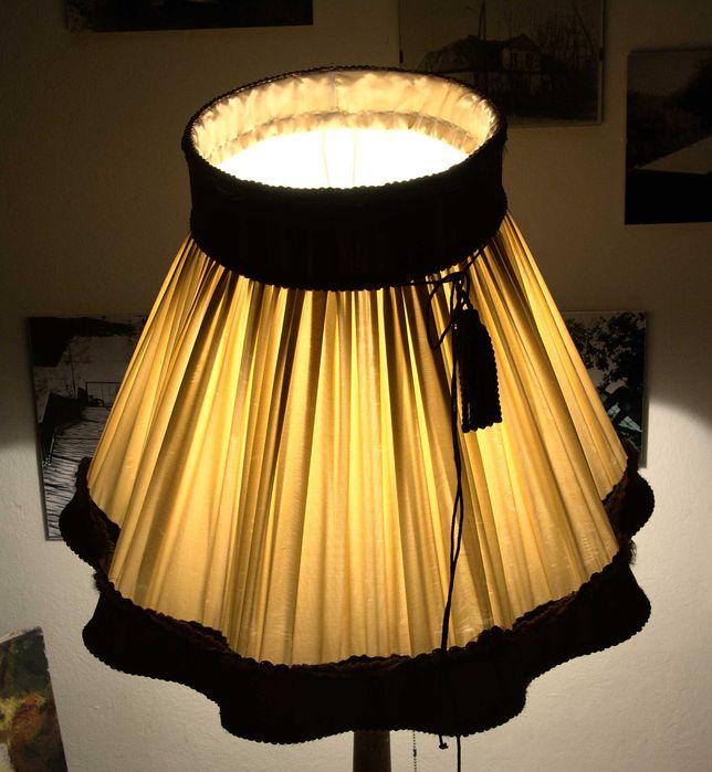 stary ozdobny klosz abażur do lampy stojącej podłogowej retro PRL