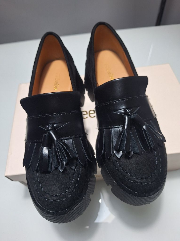 DeeZee Czarne mokasyny Elastic Love rozm 36 nowe