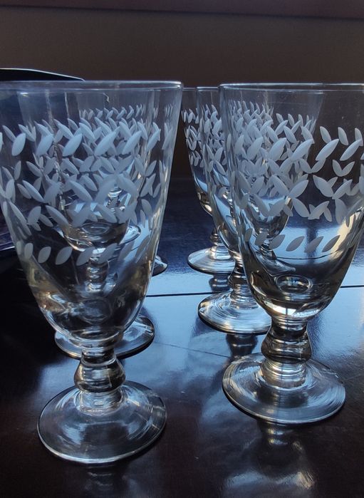 6 copos antigos trabalhados