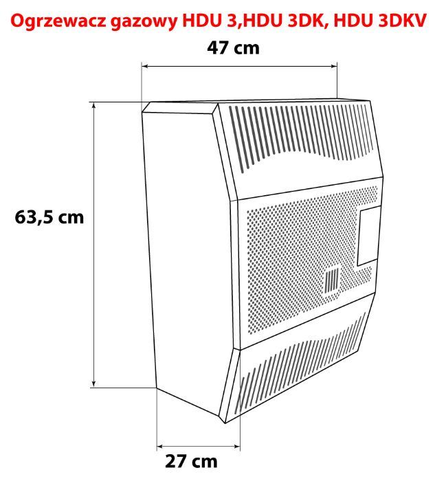 Ogrzewacz gazowy żeliwny 3kW HDU 3DK nagrzewnica piecyk konwektor