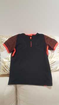 Kipsta Bluzka koszulka t-shirt do piłki nożnej rowerowa czarno pomarań