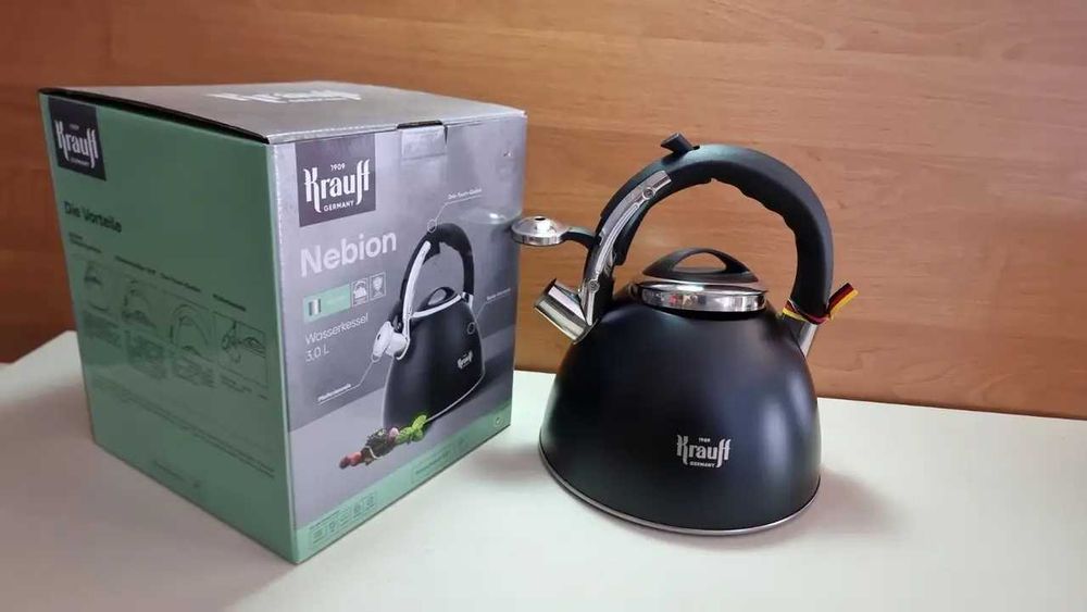 Чайник 3л KRAUFF тяжелый со свистком нерж. 26-242-057.