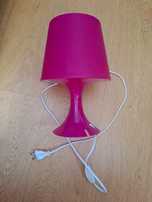 Lampka lampa nocna ikea lampa różowa z żarówką led