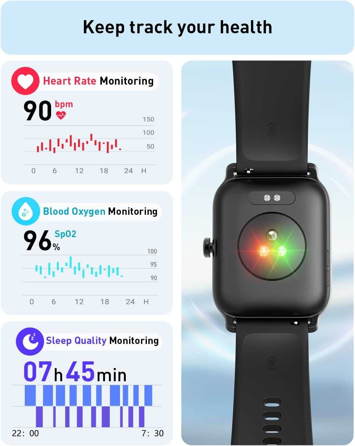 Smartwatch dla mężczyzn czarny, szary z ekranem HD 1,80 IDW13 spp5