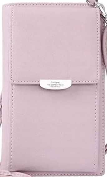 Mała damska torebka Skórzana crossbody portmonetka na telefon róż