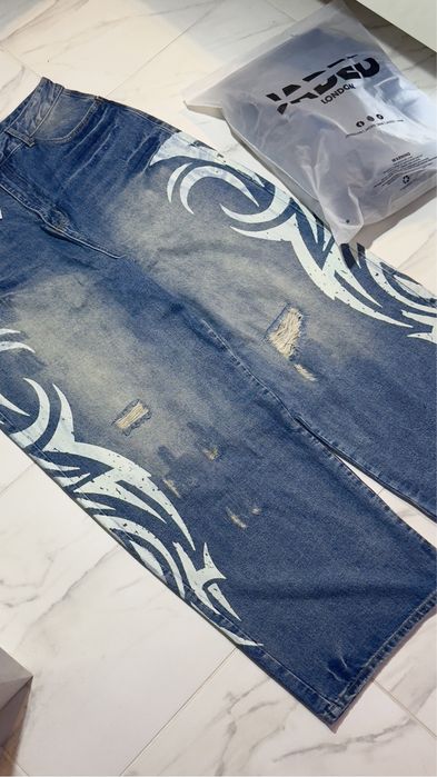 Jaded London Light Wash Blade Tribal XL Colossus Jeans