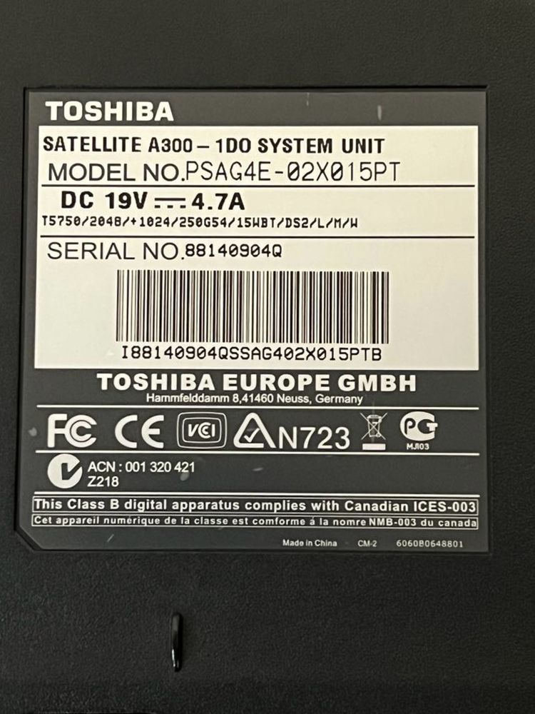 Computador portátil Toshiba A300-1D0