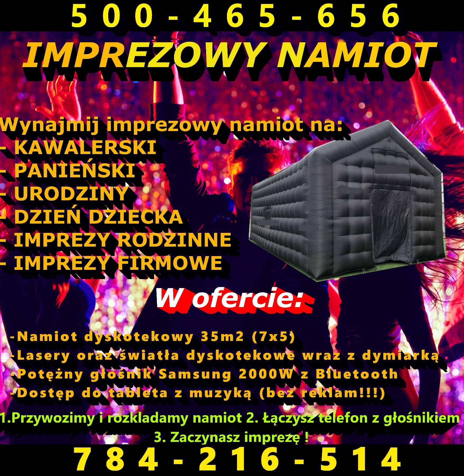 Namiot imprezowy z wyposażeniem