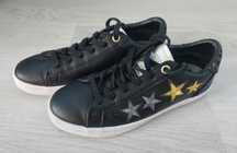 37 buty damskie trampki sneakersy tenisówki czarne superdry gwiazdki