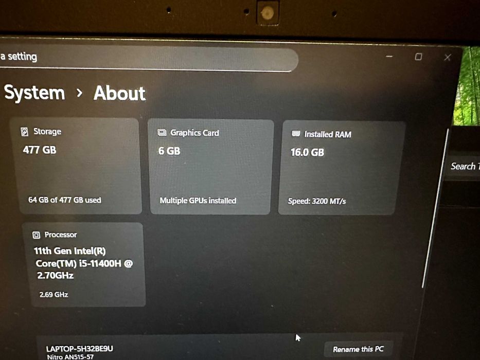 ACER NITRO 5 AN515/57/55ZS