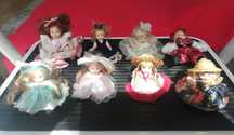 Kolekcja laleczek z porcelany - lalki lale zestaw porcelana sukienka