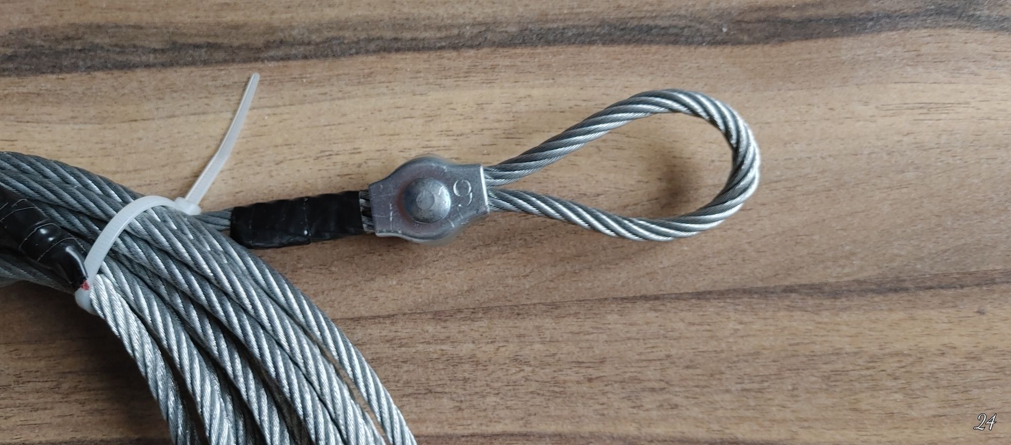 Linka stalowa 6mm. Długość 12m+12m+8m