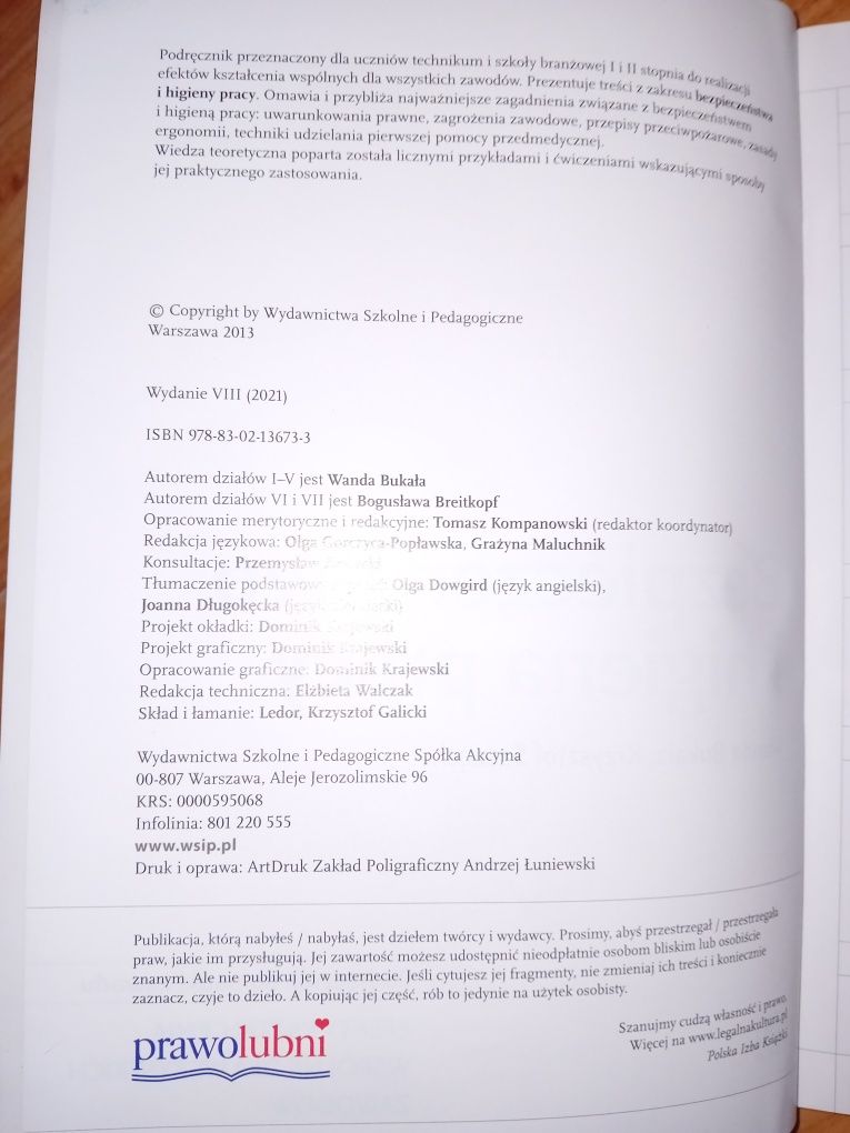Bezpieczeństwo I higiena pracy