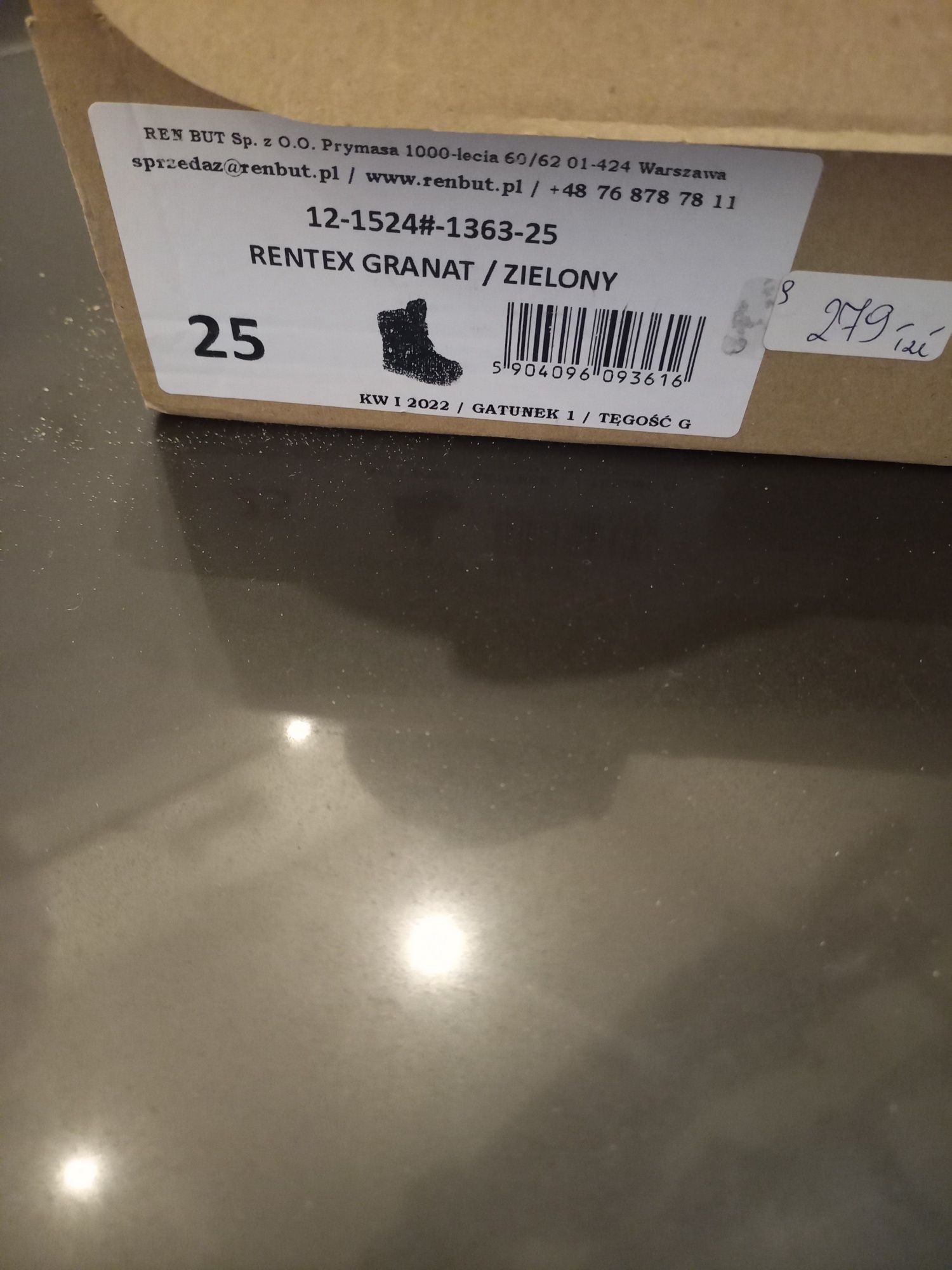 Buty zimowe rentex granat/zieloeń rozmiar 25 chłopiec