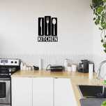 Dekoracja ścienna do kuchni – nóż, widelec, łyżeczka + napis "Kitchen"