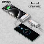 Повербанк sharge flow mini 5000mAh д iPhone зовнішня батарея PowerBank
