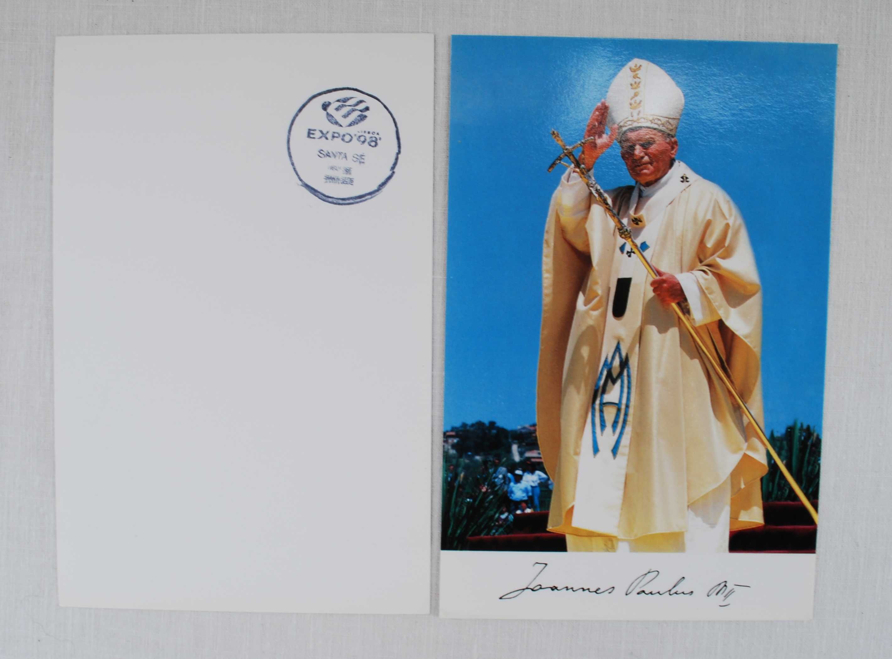 Foto / Postal de João Paulo II com carimbo da Expo 98