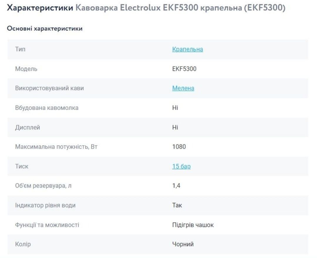 Кавоварка Electrolux