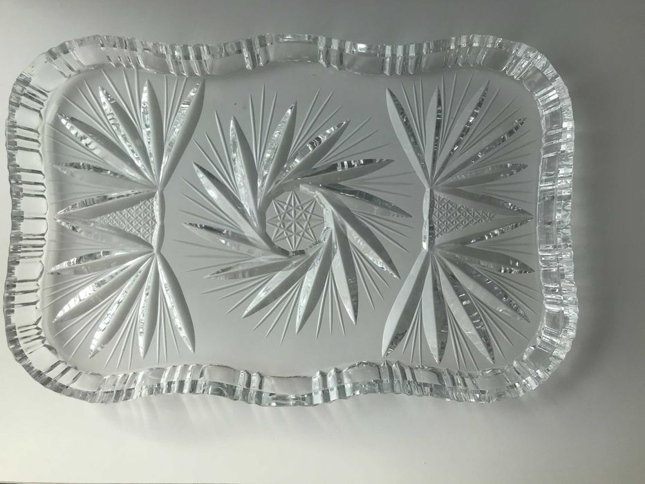 przedwojenna, kryształowa patera