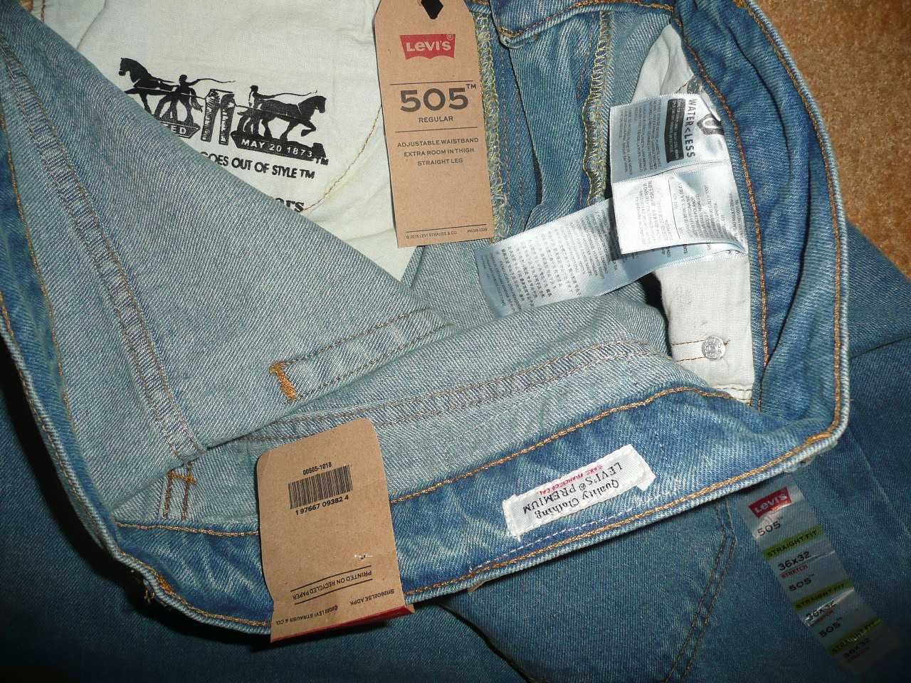 NOWE spodnie dżinsy LEVIS 505 W36/L32=47,5/111cm PREMIUM