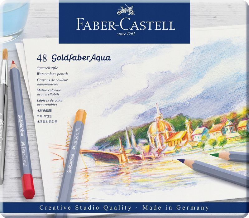 zestaw kredek akwarelowe faber-castell 48 szt. do rysowania kolorowe