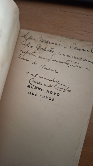 Correia de Campos , Mundo novo que surge 1935 assinado
