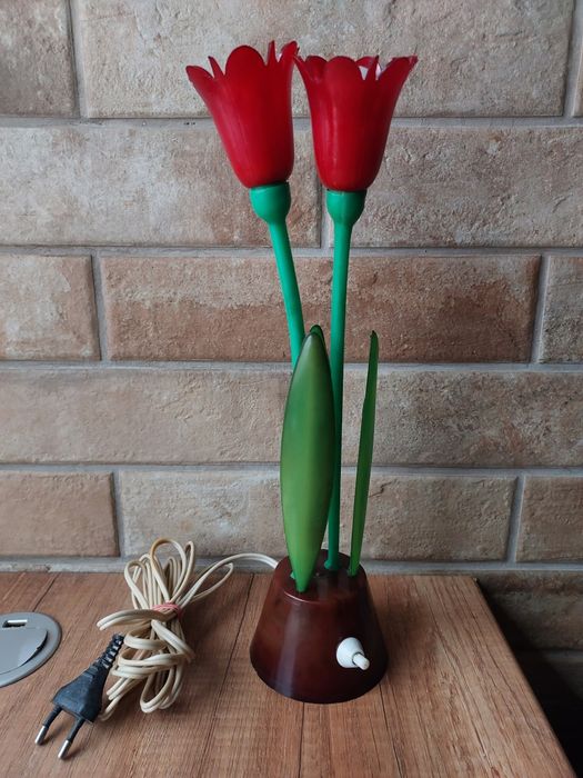 Lampka bakelitowa tulipany vintage Prl