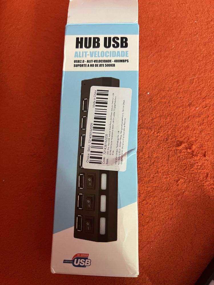 hub usb alit velocidade 7 portów do ładowania rozdzielacz usb