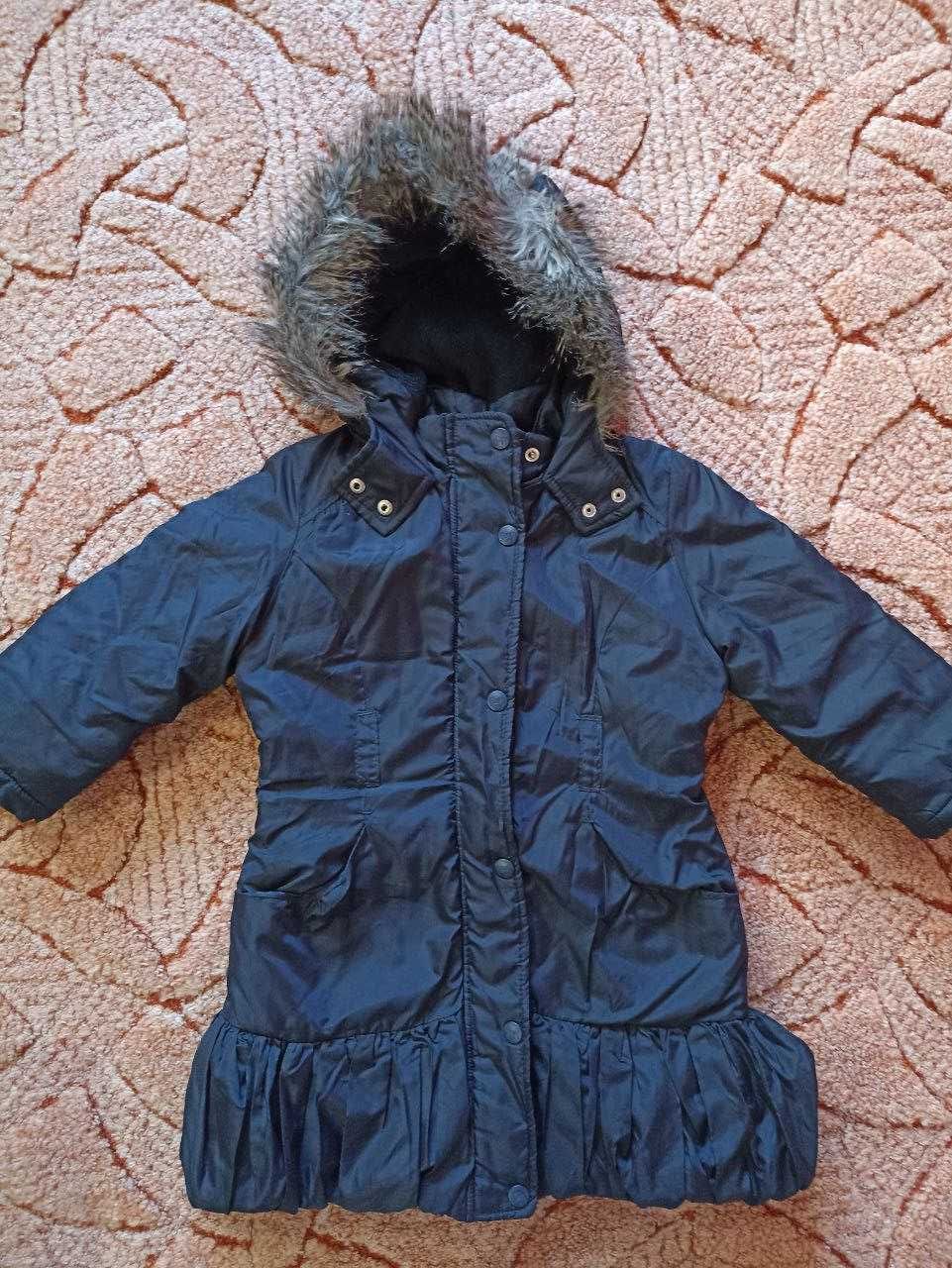 Куртка пальто зимнее Wojcik 3-4 года, темно-синее (98-110)