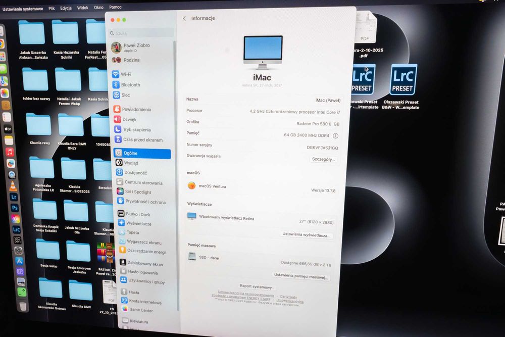 iMac Retina 5K 27 Macbook i7 64 GB 2TB SSD RADEON 8 DDR4