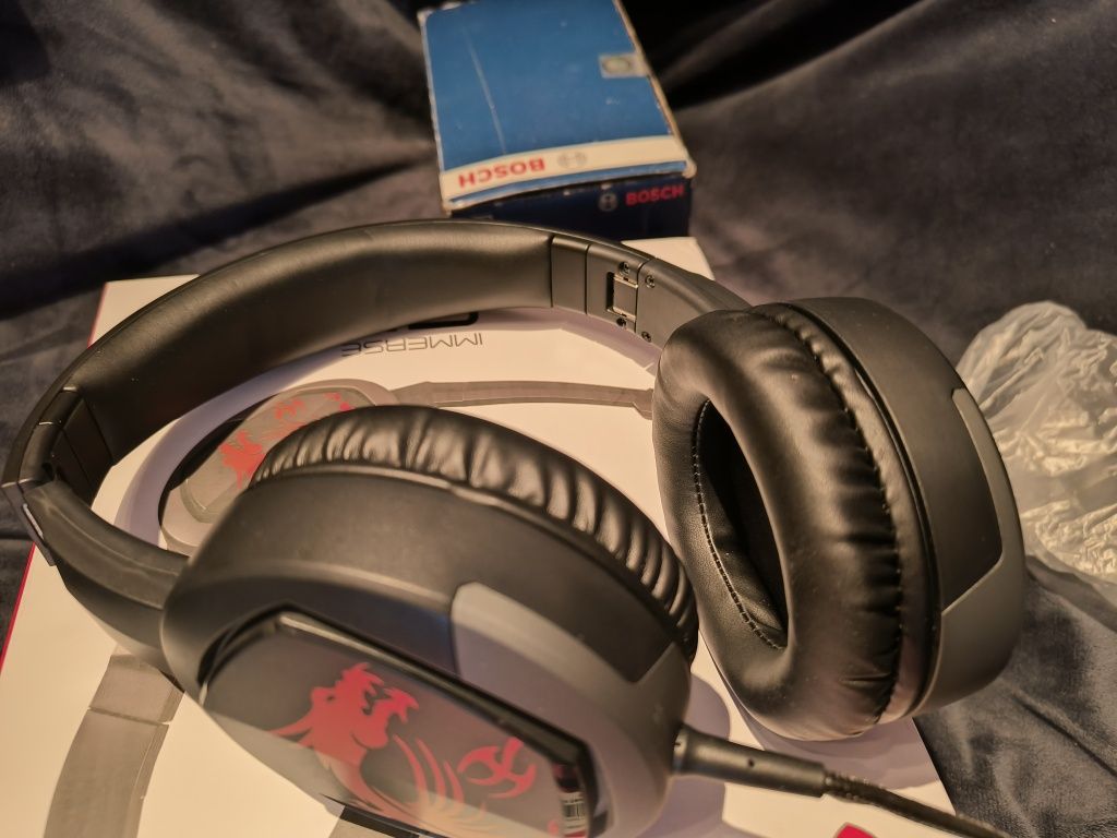 Słuchawki gamingowe MSI Immerse GH30 czarne 3,5mm pilot na kablu