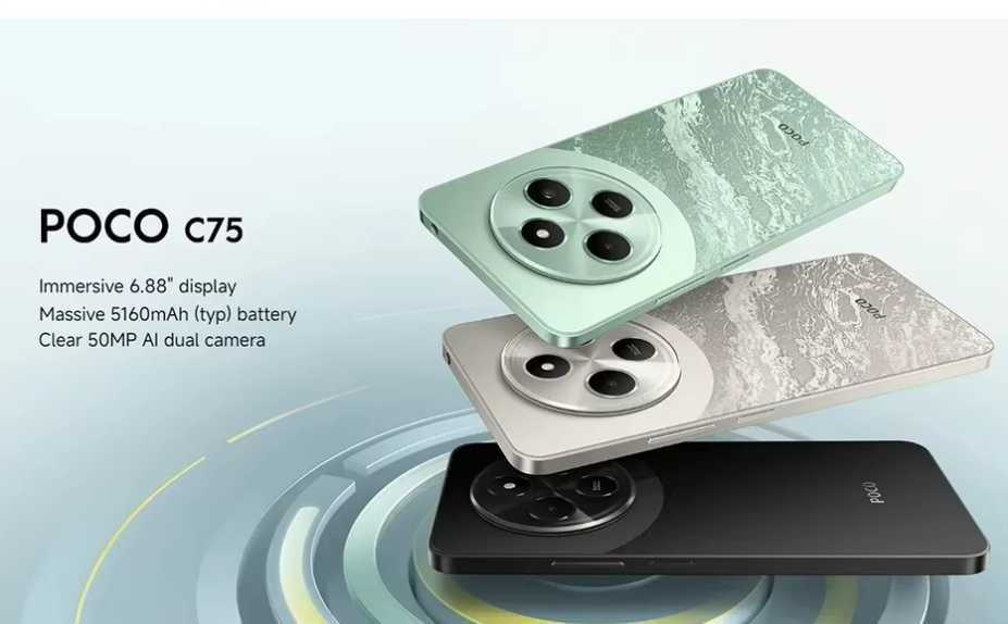 Краща ціна. Poco C75 NFC 6/128/256Gb. Нові. Запаковані,