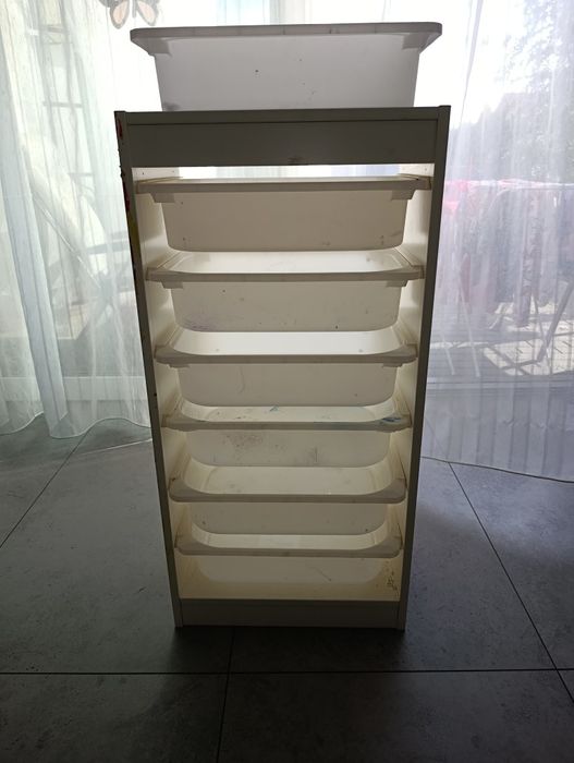 IKEA trofast + pojemniki 7szt regał zabawki 46x30x94