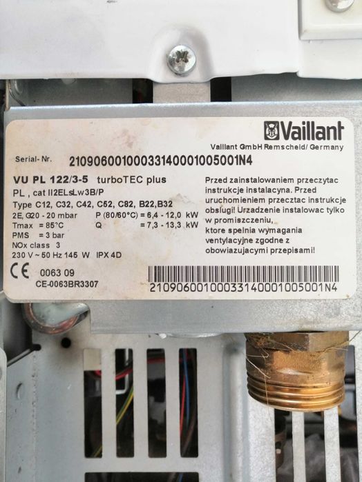 Piec gazowy vaillant turbotec plus 122/3-5
