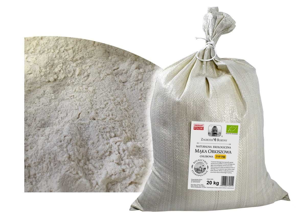 MĄKA Orkiszowa Chlebowa typ 750 Ekologiczna 20 KG